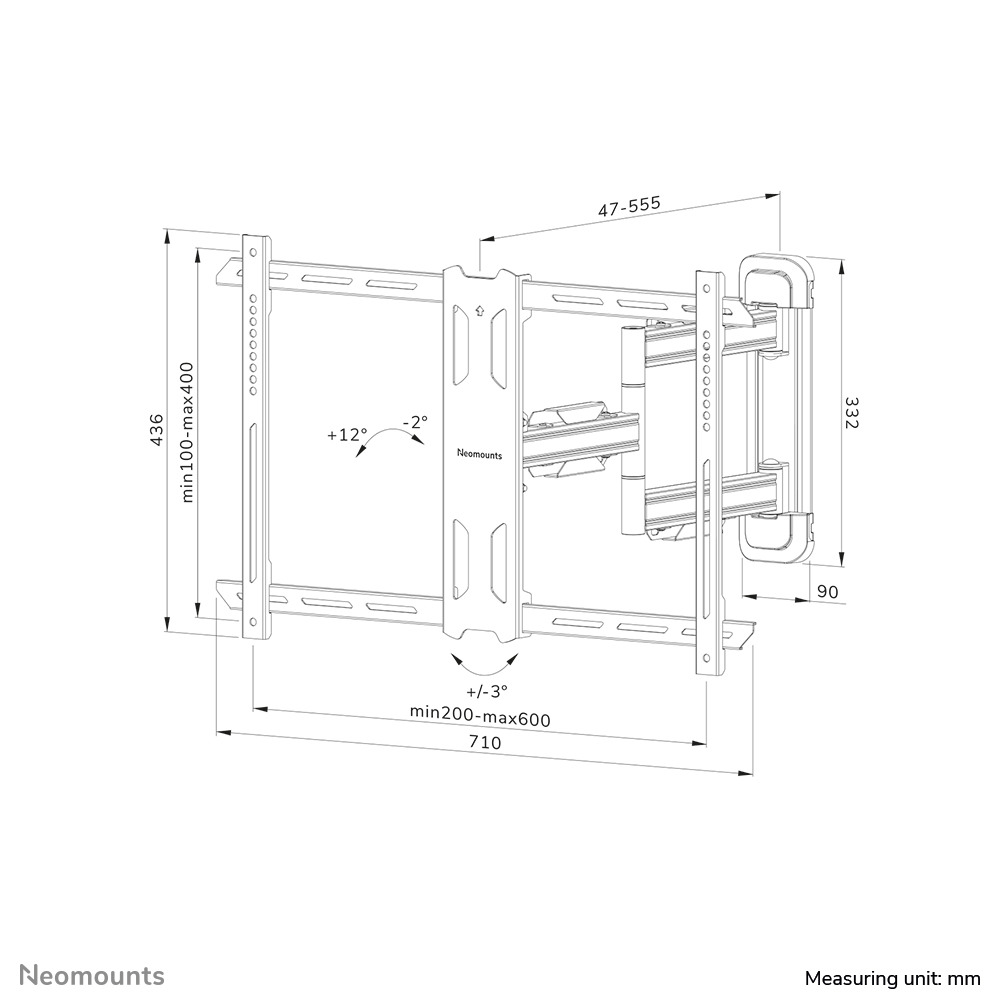 Neomounts WL40S-850BL16 TV mount wall 40-70" - full motion - fast installation